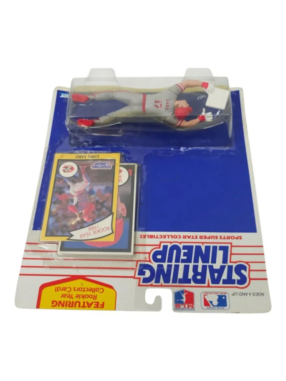 1989 Kenner Starting Lineup Chris Sabo Cincinnati Reds SLU Figure MLB Card NOC